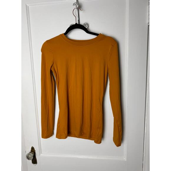 Zenana Long Sleeve T-shirt Women's Small Rust Orange Gold Crewneck Stretch - Picture 1 of 6